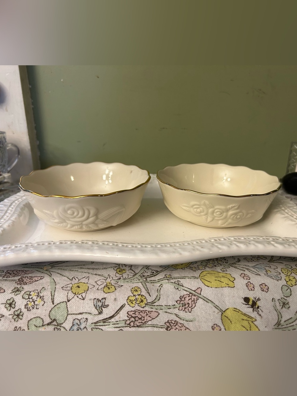 Lenox Rose Blossom Vintage Bowls Set of 2
